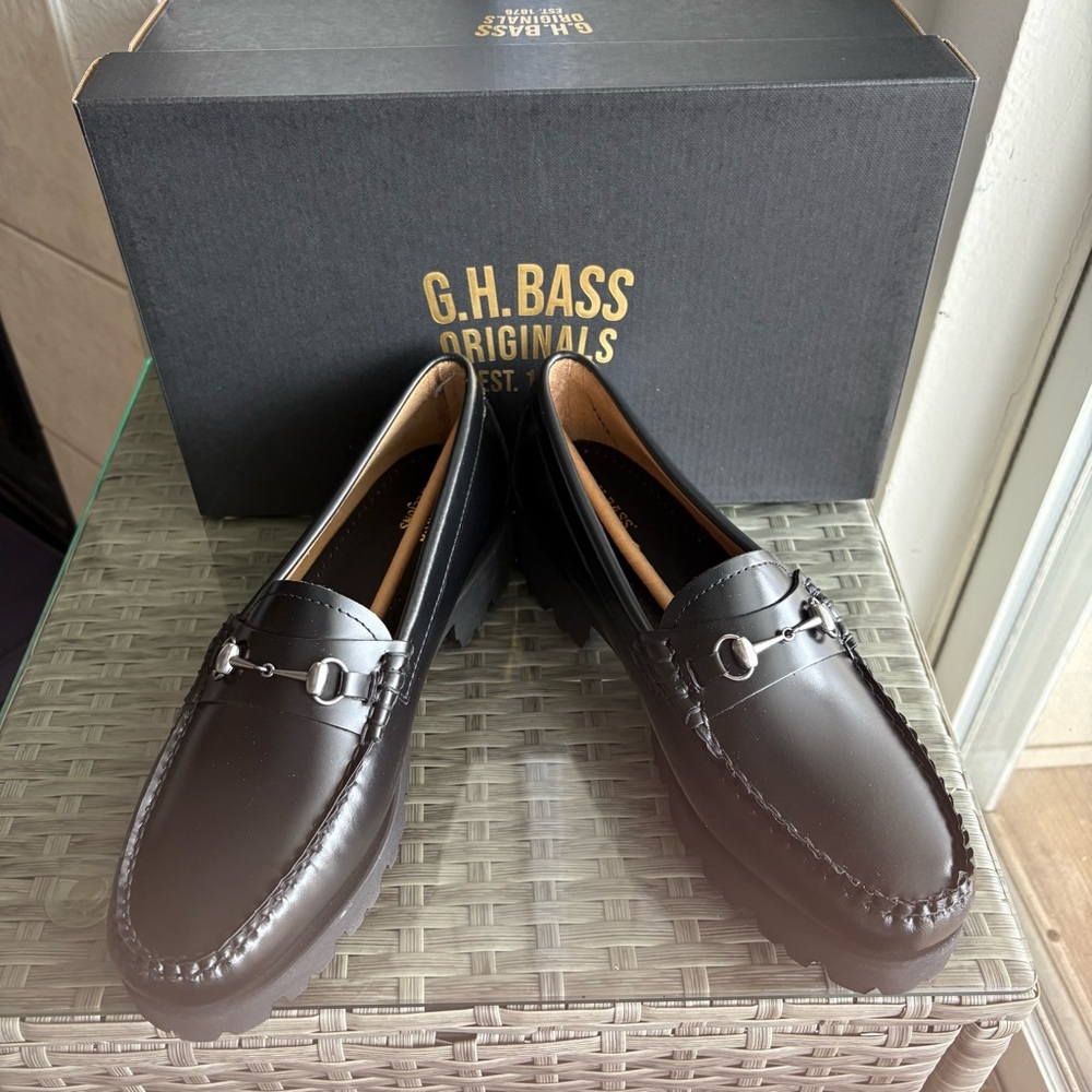 G.H.Bass Women’s Lianna Bit Lug Weejuns Loafers – Black, Size 9 & 8 New in Box - Picture 6 of 15